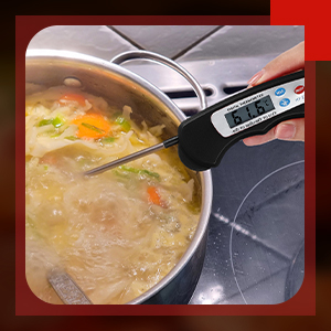 Xuhal 12 Pcs Digital Meat Thermometer with Probe Waterproof Instant Read Foldable Food Thermometer with Magnet for Kitchen Grilling Cooking Turkey Baking BBQ(Black, Red, White)