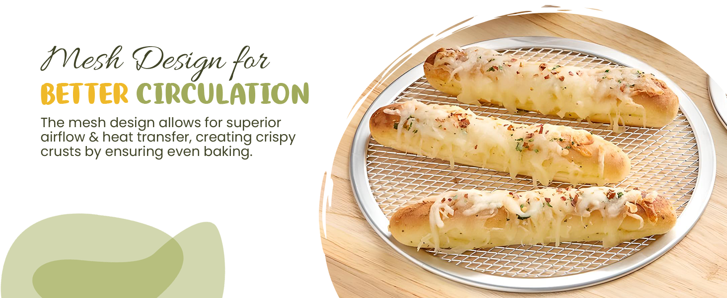 OCS Parts 14-Inch Aluminum Pizza Screen | Commercial Grade Pizza Tray Screen for Home Cooking, Pizzerias and Restaurants