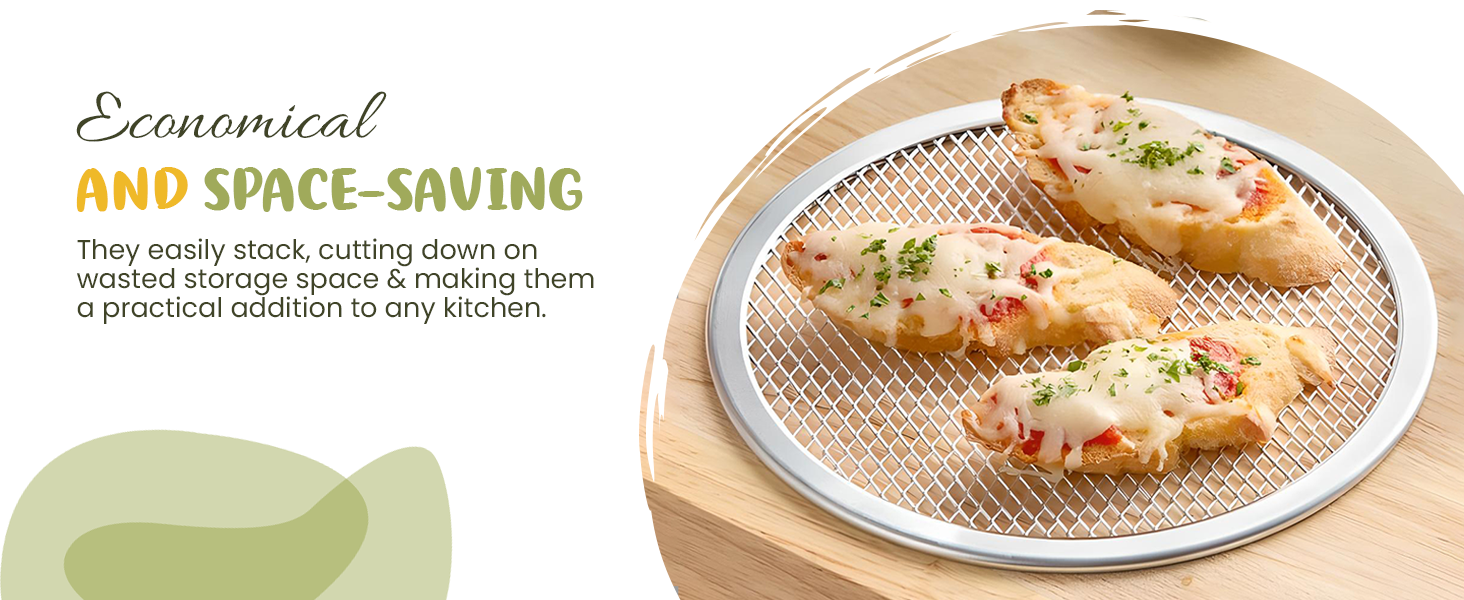 OCS Parts 14-Inch Aluminum Pizza Screen | Commercial Grade Pizza Tray Screen for Home Cooking, Pizzerias and Restaurants