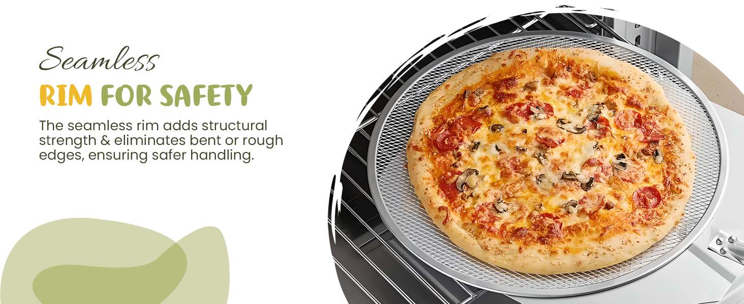 OCS Parts 14-Inch Aluminum Pizza Screen | Commercial Grade Pizza Tray Screen for Home Cooking, Pizzerias and Restaurants