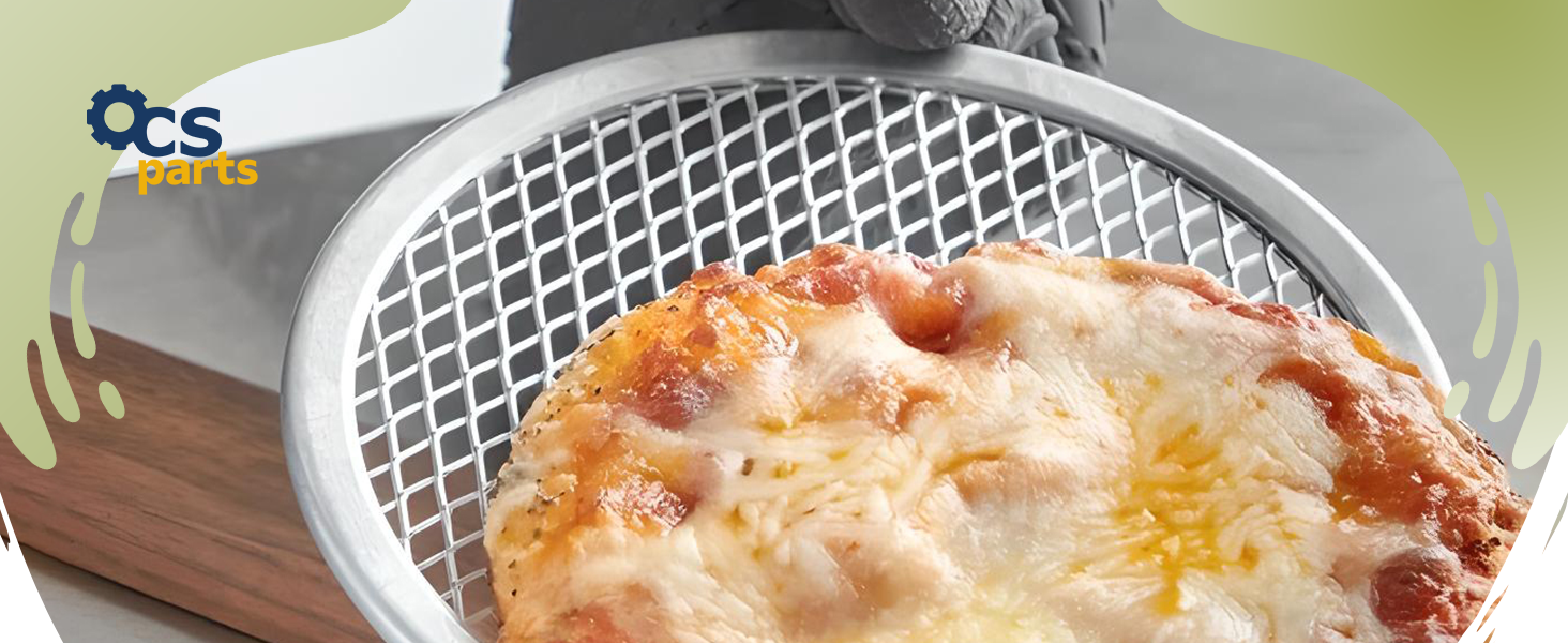 OCS Parts 14-Inch Aluminum Pizza Screen | Commercial Grade Pizza Tray Screen for Home Cooking, Pizzerias and Restaurants