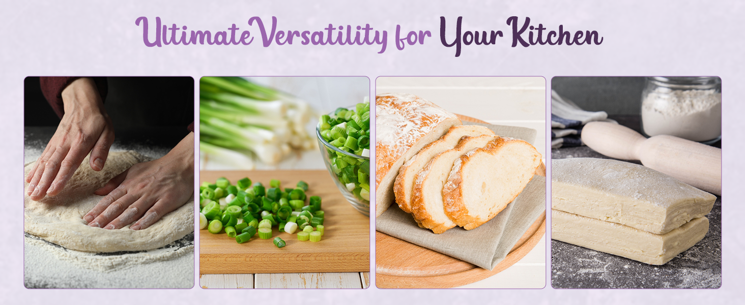 OCS Parts 6-Inch Stainless Steel Dough Cutter and Bench Scraper | Purple Handle | Cutter for Pizza Dough, Bread, and Pastry Dough | Multipurpose Kitchen Utensil