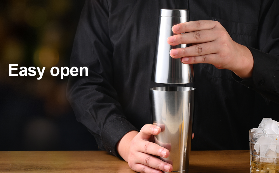 Bulk Commercial Cocktail Shakers 6pc Set, Professional Boston Shakers, Weighted Cocktail Shaker Tins for Bartending - Stainless Steel Bar Shaker Set for Restaurants & Bars - Silver