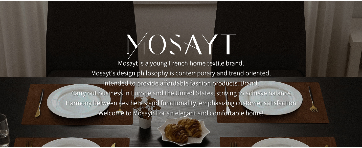 MOSAYT Vinyl Placemats Set of 6-12 X 17 Inch - Faux Leather 100% Waterproof Oil-Proof Wipeable PU Place Mats, Heat Resistant Reversible Table Mats for Kitchen, Dining, Outdoor (Reddish Brown)