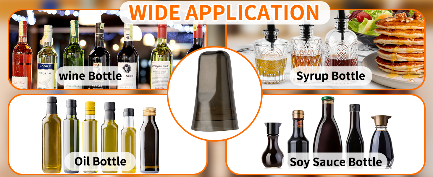25 Pieces Pour Spout Cover, Universal Dust Caps for Pourers Translucent Plastic Dust Cover for Bottle Caps, Liquor Bottle Covers Bottle Cover Dust for Home Kitchen Tools Supplies -Black