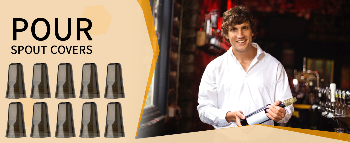 25 Pieces Pour Spout Cover, Universal Dust Caps for Pourers Translucent Plastic Dust Cover for Bottle Caps, Liquor Bottle Covers Bottle Cover Dust for Home Kitchen Tools Supplies -Black