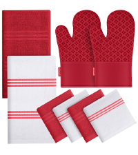 Oven Mitts and Pot Holders 4 Sets, Heat Resistant 500 ℉ Oven Mitt and Pot Holder,Oven Glove&Potholders with Non-Slip Silicone Surface,Kitchen Essentials for Cooking/Baking/BBQ-Black