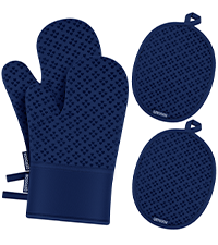Oven Mitts and Pot Holders 4 Sets, Heat Resistant 500 ℉ Oven Mitt and Pot Holder,Oven Glove&Potholders with Non-Slip Silicone Surface,Kitchen Essentials for Cooking/Baking/BBQ-Black