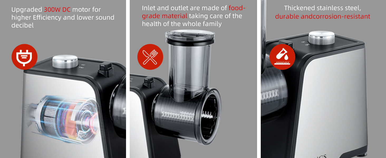 5 In 1 Electric vegetable slicer,300W Electric Cheese Grater Salad Shooter, One-Touch Easy Control, Electric Grater for Vegetables, Cheeses and NutsFor Home Kitchen