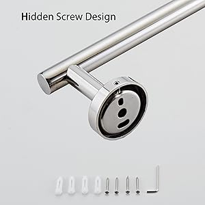 Chrome Bathroom Hardware Set 5 Piece with Towel Racks for Bathroom, SUS304 Stainless Steel Bath Towel Bar Set, 24 Inch Wall Mounted Accessories Kit…