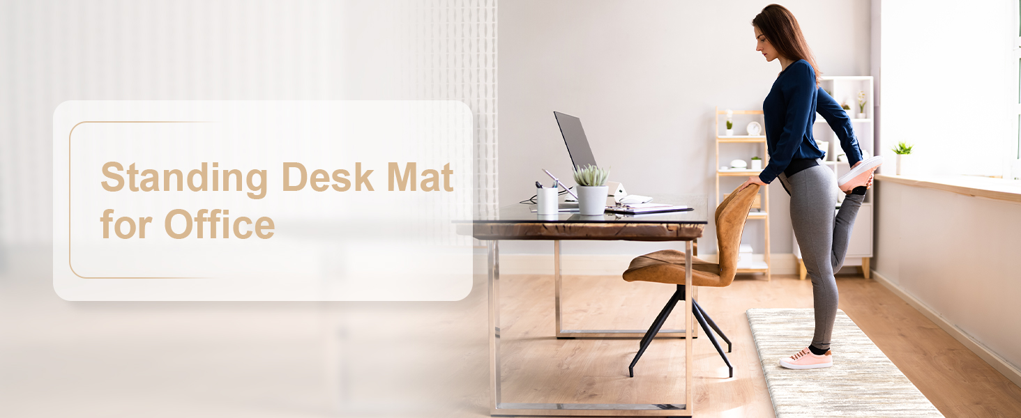 KIMODE Anti Fatigue Kitchen Mats for Floor 2 Piece, Cushioned Abstract Kitchen Rugs,Memory Foam Kitchen Floor Mats, Standing Desk Mats for Laundry, Office, Sink Light Brown Multi 17