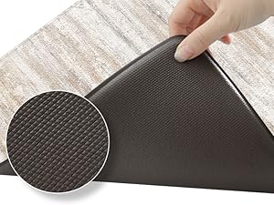 KIMODE Anti Fatigue Kitchen Mats for Floor 2 Piece, Cushioned Abstract Kitchen Rugs,Memory Foam Kitchen Floor Mats, Standing Desk Mats for Laundry, Office, Sink Light Brown Multi 17