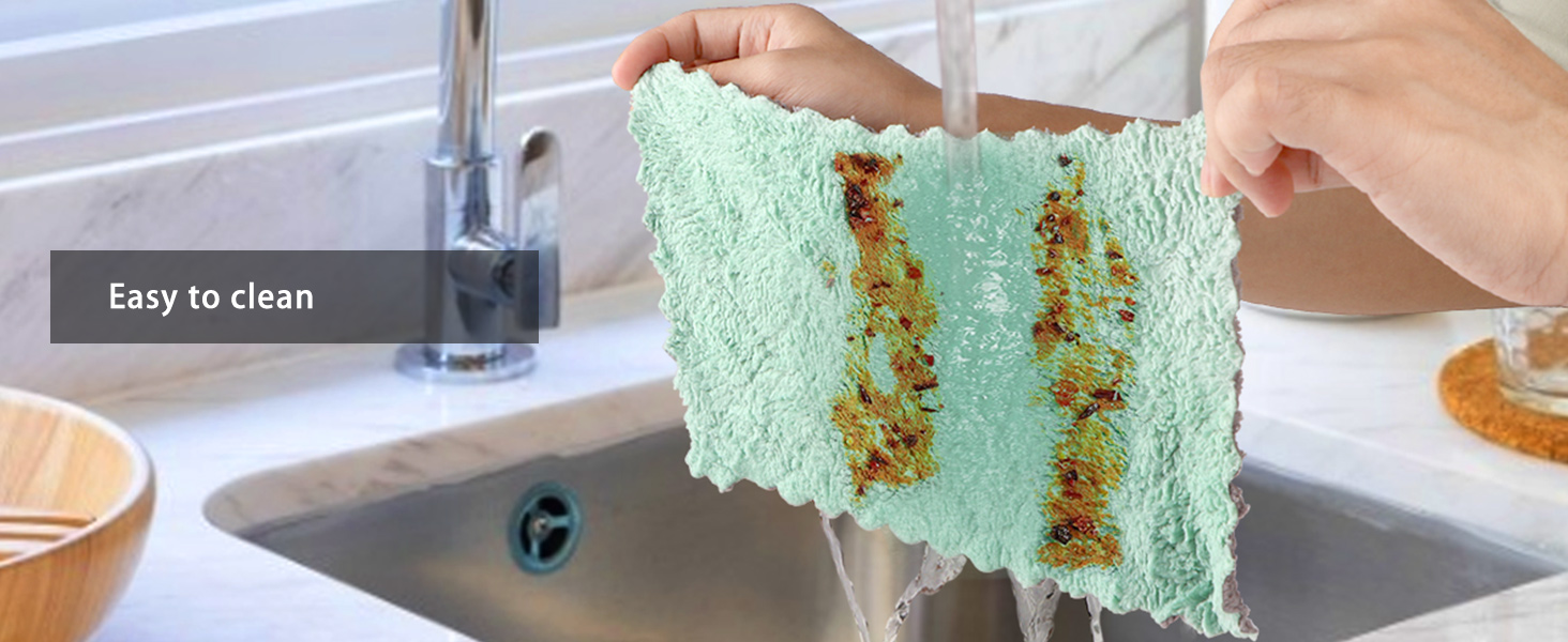 AIDEA Kitchen Towels, 12 Pack Absorbent Coral Fleece Dish Towels, No Odor Reusable Dish Cloths, Microfiber Cleaning Cloths, Fast Drying Dishcloths, 6.3