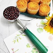 Portion Scoop - #8 (4 oz) - Disher, Large Cookie Scoop, Food Scoops, Muffin Scoops - Portion Control - 18/8 Stainless Steel, Grey Handle