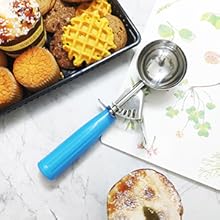 Portion Scoop - #8 (4 oz) - Disher, Large Cookie Scoop, Food Scoops, Muffin Scoops - Portion Control - 18/8 Stainless Steel, Grey Handle