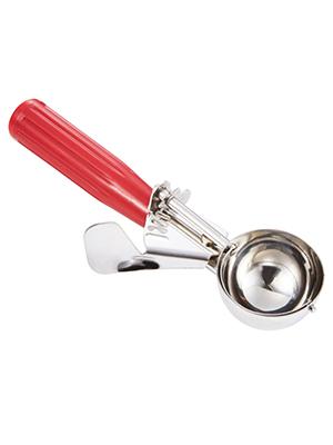 Portion Scoop - #8 (4 oz) - Disher, Large Cookie Scoop, Food Scoops, Muffin Scoops - Portion Control - 18/8 Stainless Steel, Grey Handle