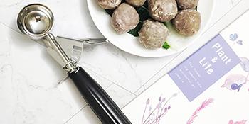 Portion Scoop - #8 (4 oz) - Disher, Large Cookie Scoop, Food Scoops, Muffin Scoops - Portion Control - 18/8 Stainless Steel, Grey Handle