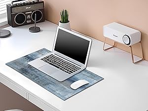 Blue Gray Placemats Set of 4 Abstract Art Place Mats Indoor Modern Linen Table Placemats Washable Wipeable Waterproof Heat Resistant Kitchen Place Mats for Dining Tables, 18 X 12 Inch