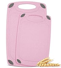 2-Piece Reversible Cutting Board Set Made from Natural Food Grade Wheat Straw Material - Eco-Conscious Alternative to Plastic - Gluten Free & BPA Free Chopping Boards for Kitchen