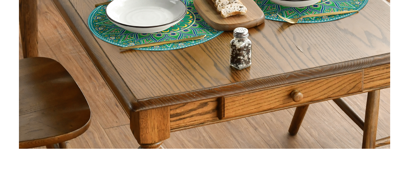 Artoid Mode Green Yellow Mandala Round Placemats Set of 4,14 Inch Seasonal Spring Table Mats for Party Kitchen Dining Decoration