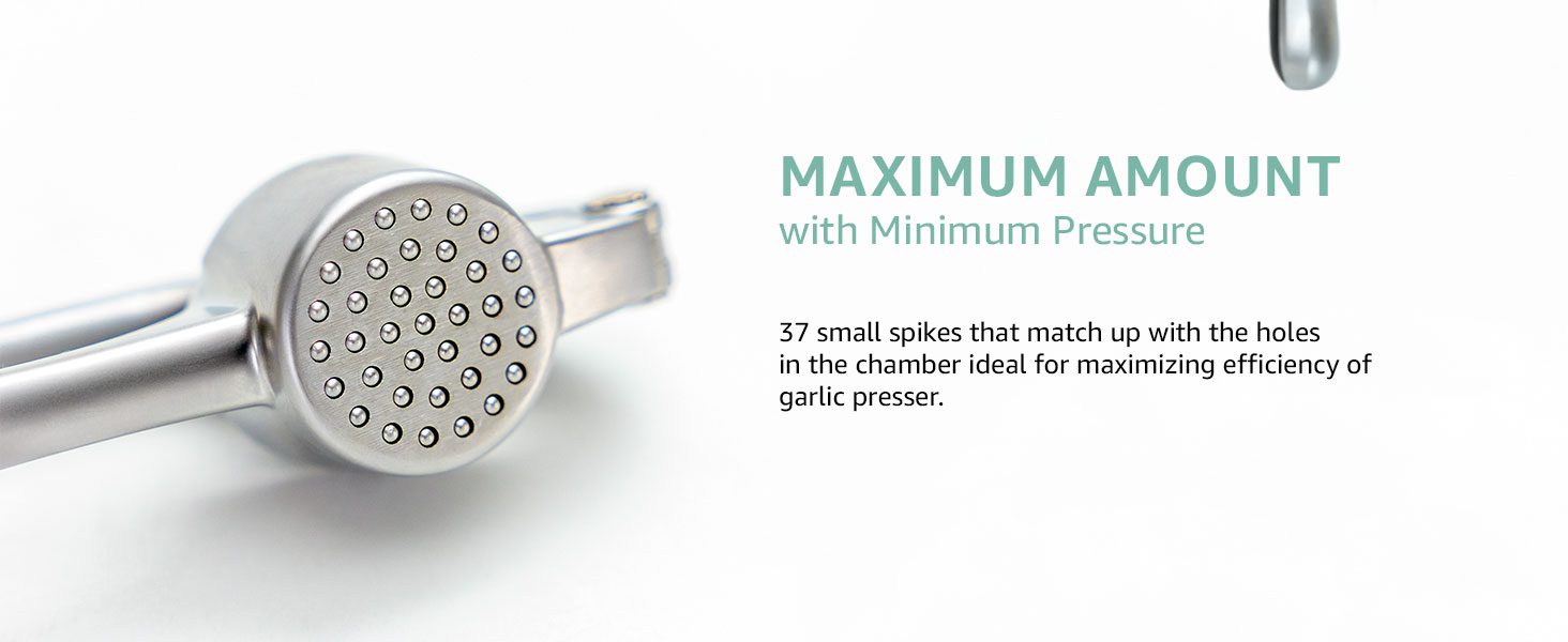 Garlic Press Crusher & Mincer – Easy Squeeze Ergonomic Handle, Heavy Duty Zinc Alloy, Dishwasher Safe, Includes Peeler & Cleaning Brush – Garlic Ginger Crusher Tool (Black)