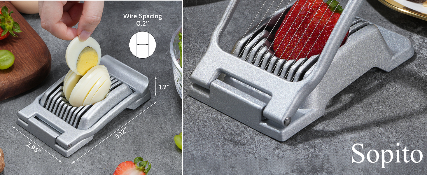 Heavy Duty Stainless Steel Wire Egg Slicer for Hard Boiled Eggs & Strawberry Other Soft Food