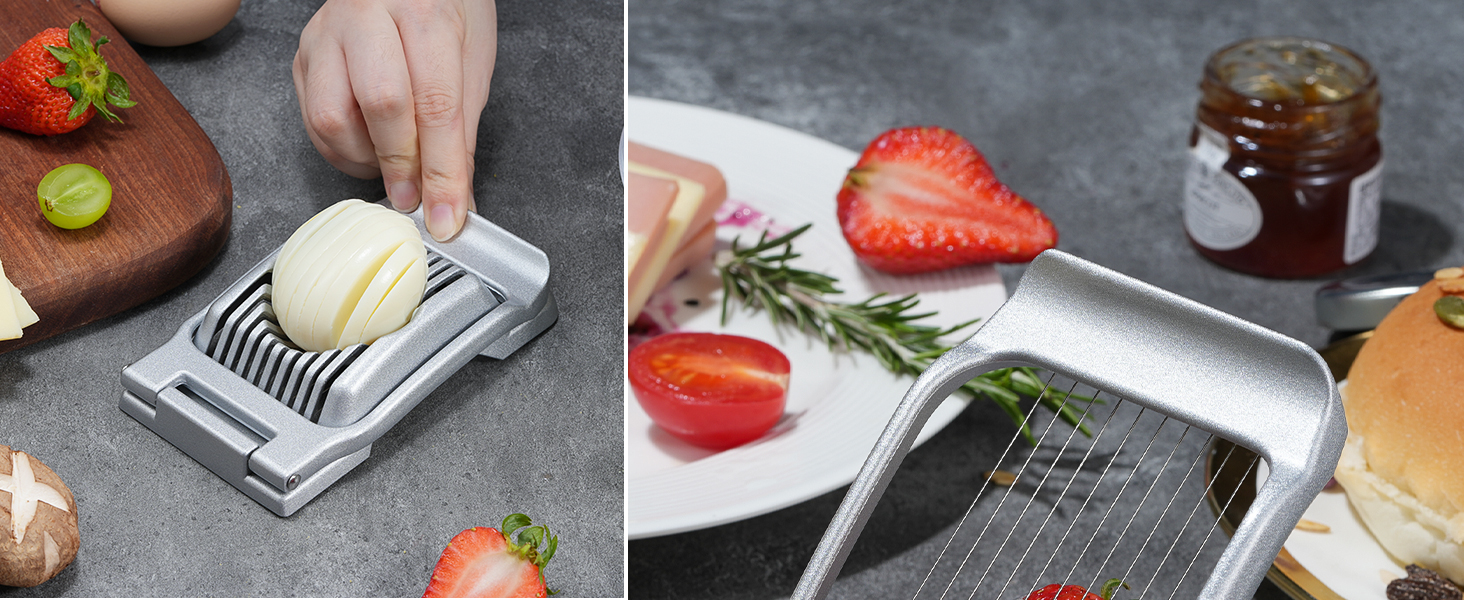 Heavy Duty Stainless Steel Wire Egg Slicer for Hard Boiled Eggs & Strawberry Other Soft Food