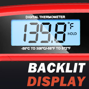 Meat Thermometer Digital, Instant Read Meat Thermometer for Grill and Cooking, Waterproof Food Thermometer for Kitchen and Outside, BBQ, Turkey, Candy, Liquids, Beef