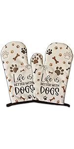 2 Pcs Funny Oven Mitts I'm Baked Too Heat Resistant Mitts Retro Housewife Silicone Non-Slip Oven Mitts with Hanging Loop Sweet Housewarming Gifts for Baking Lover Hostess Family Friend