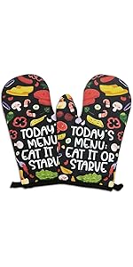 2 Pcs Funny Oven Mitts I'm Baked Too Heat Resistant Mitts Retro Housewife Silicone Non-Slip Oven Mitts with Hanging Loop Sweet Housewarming Gifts for Baking Lover Hostess Family Friend