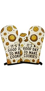 2 Pcs Funny Oven Mitts I'm Baked Too Heat Resistant Mitts Retro Housewife Silicone Non-Slip Oven Mitts with Hanging Loop Sweet Housewarming Gifts for Baking Lover Hostess Family Friend
