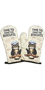 2 Pcs Funny Oven Mitts I'm Baked Too Heat Resistant Mitts Retro Housewife Silicone Non-Slip Oven Mitts with Hanging Loop Sweet Housewarming Gifts for Baking Lover Hostess Family Friend