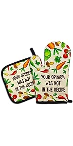 2 Pcs Funny Oven Mitts I'm Baked Too Heat Resistant Mitts Retro Housewife Silicone Non-Slip Oven Mitts with Hanging Loop Sweet Housewarming Gifts for Baking Lover Hostess Family Friend