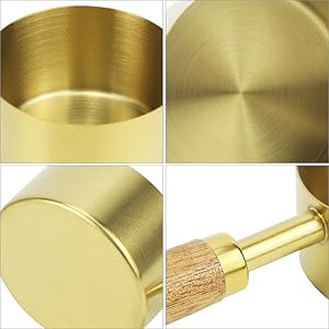 QWORK 8-Piece Stainless Steel Measuring Cups and Spoons Set - Non-Slip Solid Wood Handles, for Baking, Cooking, Grilling