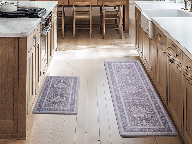 FRESHMINT Anti Fatigue Kitchen Mats Set 2 PCS, Waterproof & Non-Skid Medallion Kitchen Rugs, Cushioned Kitchen Floor Mats for Standing Washable Comfort Kitchen Runners for Lanudry, Office, Sink
