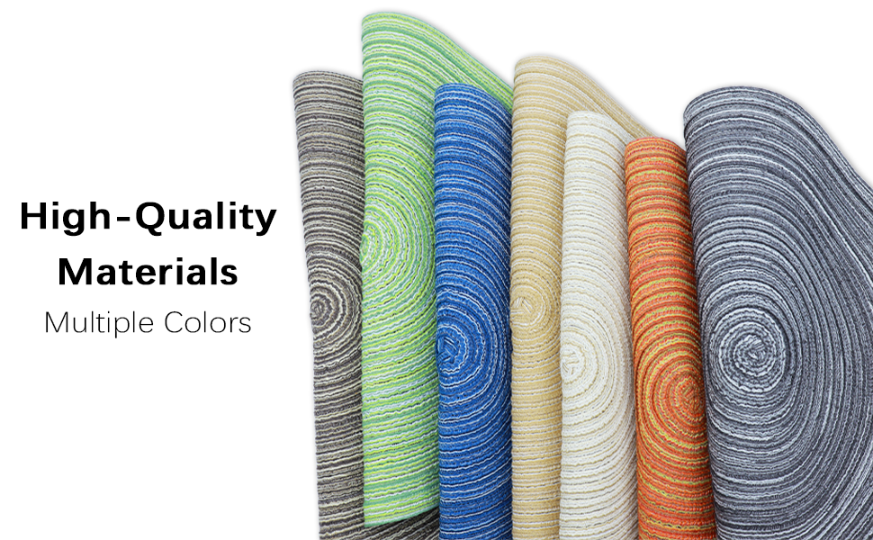 Braided Round Placemats Set of 6,Woven Washable Non-Slip Table Mats for Kitchen Dining, 14.5 Inch, Heat Resistant - Natural Fabric Indoor Outdoor Place Mats(Beige)