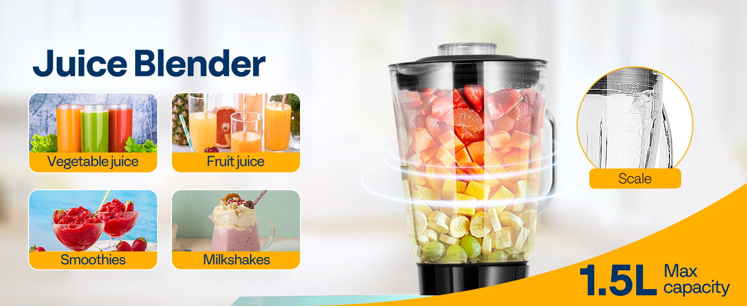 VIVOHOME 6-in-1 Stand Mixer, 8.5 Quart Electric Tilt-Head Kitchen Mixer with Bowl, Multifunctional Food Mixer for Cake, Bread, and Dough, with Meat Grinder, Blender, Pasta Maker Attachments, Blue