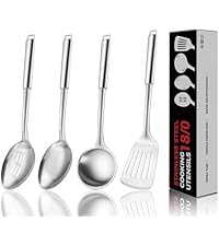 14-in Spatula Set, 18/0 Stianless Steel Heavy Duty Turner & Slotted Spatula, Kitchen Cooking Utensils Set, High Heat Resistant, Grilling Frying Serving Food, Pack of 2