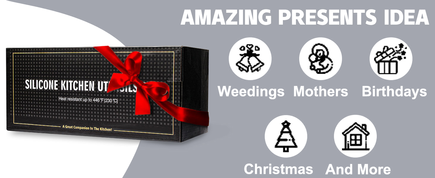 Umite Chef Silicone Kitchen Utensil Set, 34PCS Heat Resistant Kitchen Gadgets and Tools With Grater, Wood Handles for Nonstick Cookware (Dark Gray)