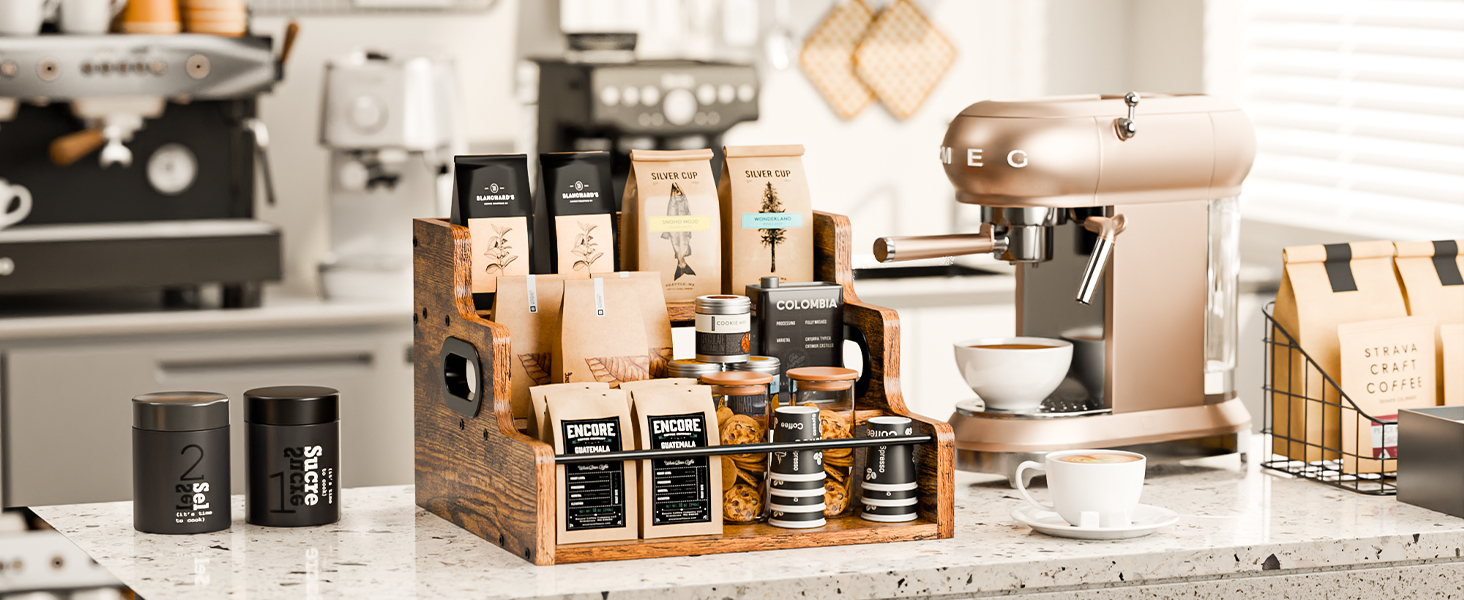 KLM Liquor Bottle Display Shelf, Coffee Syrup Rack Organizer, 3 Step Countertop Liquor Wine Rack, mini bar,liquor cabinet, Home Retro Bar Shelf Stand for Liquor Whiskey, Spirits