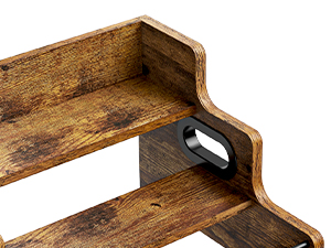 KLM Liquor Bottle Display Shelf, Coffee Syrup Rack Organizer, 3 Step Countertop Liquor Wine Rack, mini bar,liquor cabinet, Home Retro Bar Shelf Stand for Liquor Whiskey, Spirits