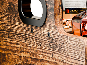 KLM Liquor Bottle Display Shelf, Coffee Syrup Rack Organizer, 3 Step Countertop Liquor Wine Rack, mini bar,liquor cabinet, Home Retro Bar Shelf Stand for Liquor Whiskey, Spirits