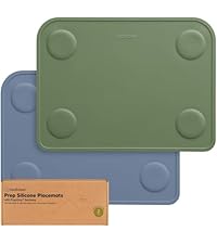 KeaBabies 2pk Silicone Placemats for Toddlers, Kids - 12x9 Non Slip Suction Baby Silicone Placemat for Restaurants, Dining Table,Travel, Easy to Clean, Food Grade/BPA-Free,Small Baby Table Mat(Slate)