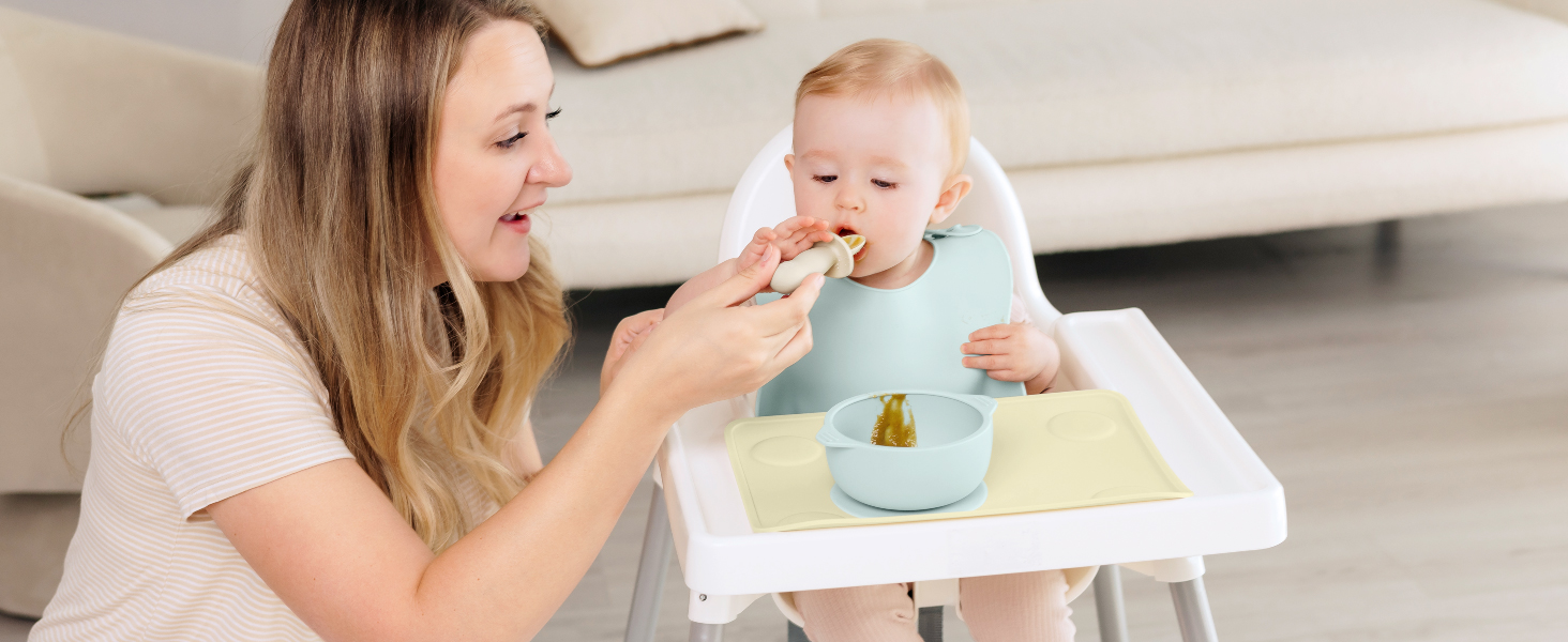 KeaBabies 2pk Silicone Placemats for Toddlers, Kids - 12x9 Non Slip Suction Baby Silicone Placemat for Restaurants, Dining Table,Travel, Easy to Clean, Food Grade/BPA-Free,Small Baby Table Mat(Slate)