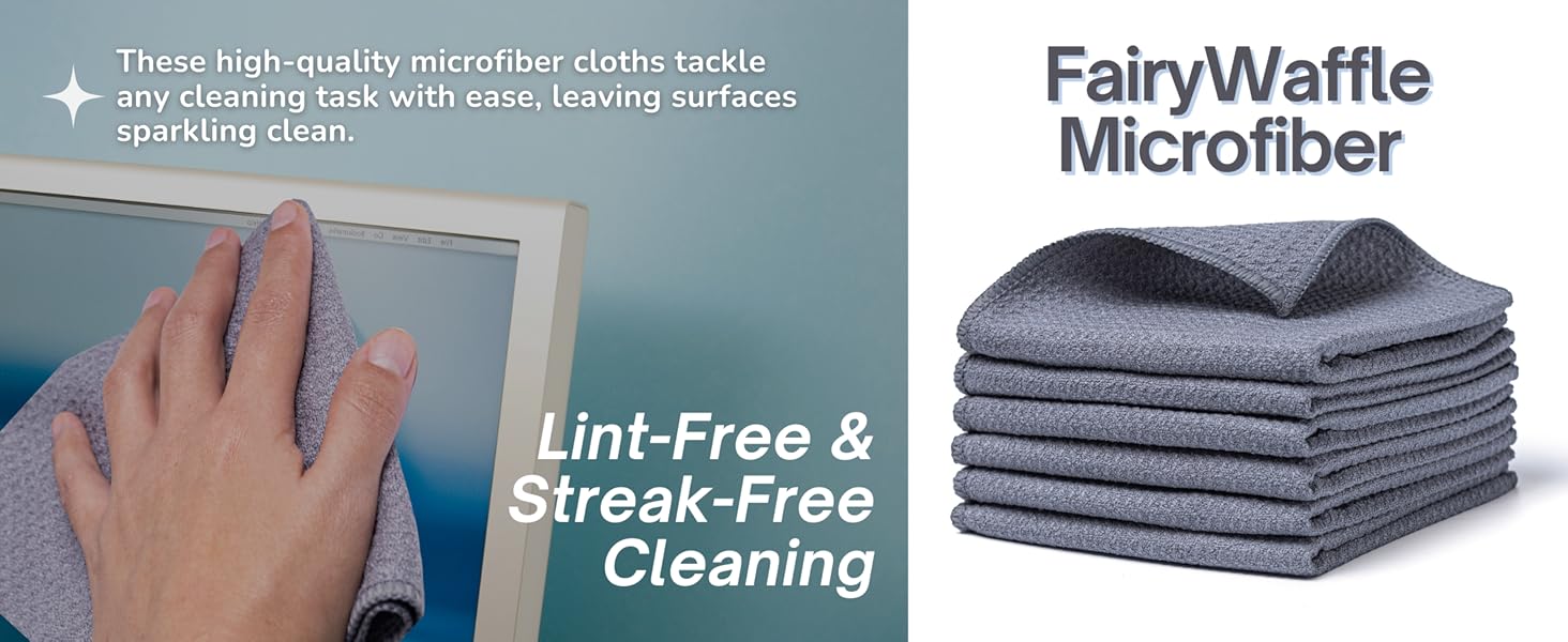 Microfiber Cleaning Cloth 12 Pack - 12 x 12 inches - Rags for Cleaning House Streak-Free Wipes for Screens, Dusting & Appliances - Premium Micro Fiber Cloth for Cleaning
