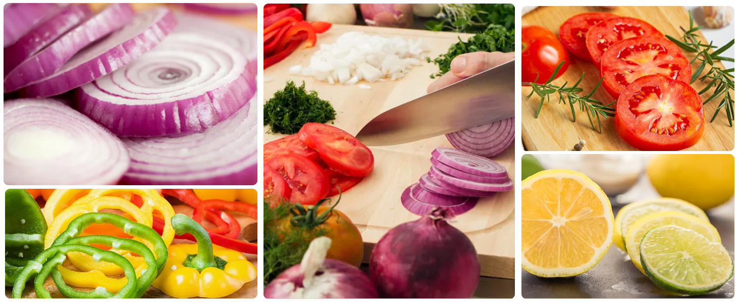 Hendiy Onion Slicer Holder, Large Onion Holder for Slicing Stainless Steel Tomato Cutter Vegetable Slicer Cutter Holder for Potato and Avocados, Eggs, Assistant Tool for Slicing Lemon