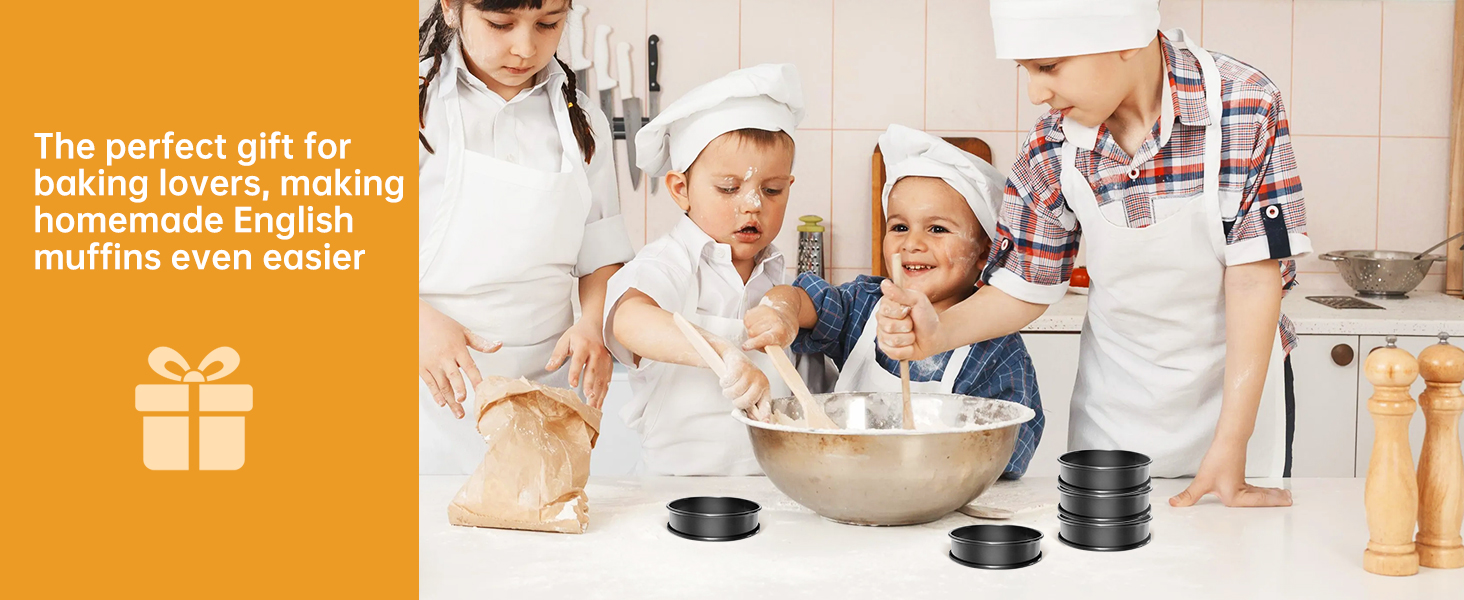 Crumpet Rings, 16Pack Nonstick English Muffin Ring, Outer diameter 4 Inch+3.3Inch Food-Grade Stainless Steel Tart Rings. More Convenient to Take the Food of The Bakery Ring Mold.