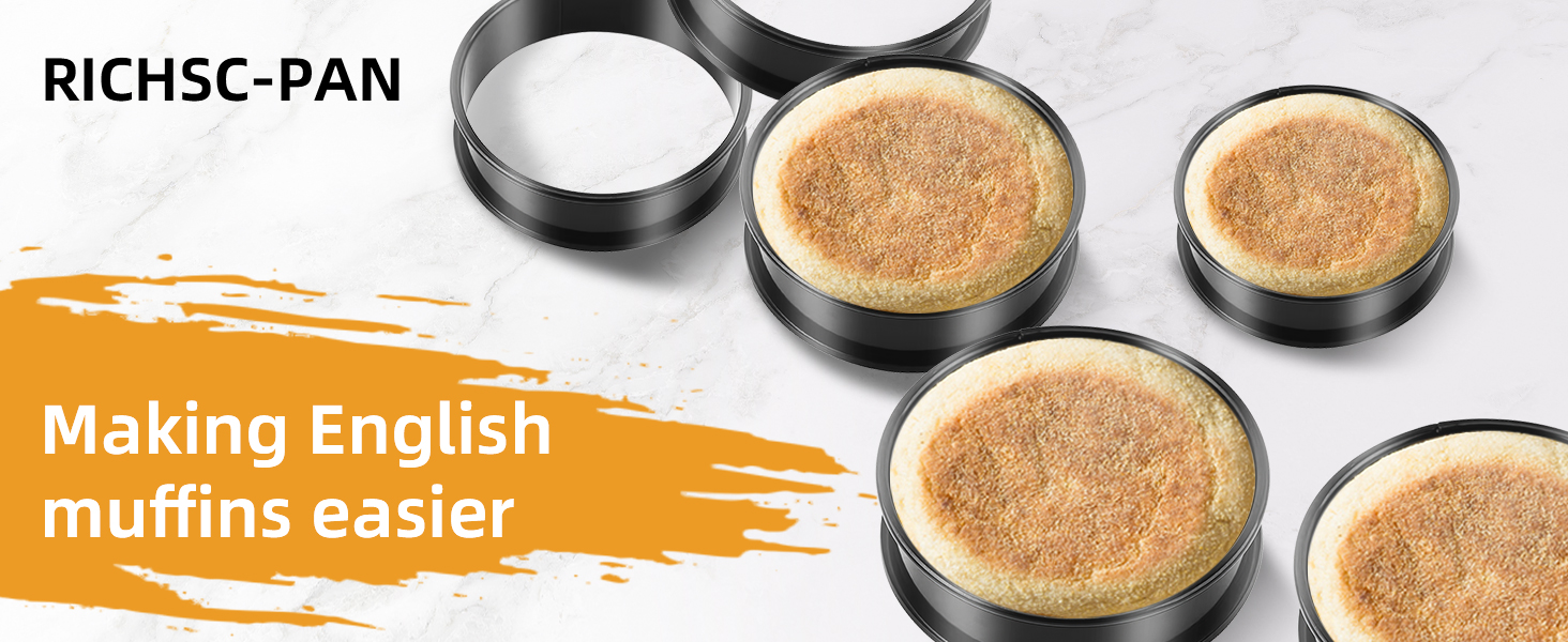 Crumpet Rings, 16Pack Nonstick English Muffin Ring, Outer diameter 4 Inch+3.3Inch Food-Grade Stainless Steel Tart Rings. More Convenient to Take the Food of The Bakery Ring Mold.