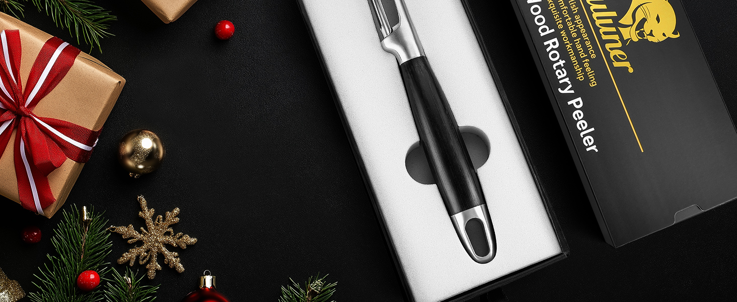 KULUNER 304 Stainless Steel Multi-Function Kitchen Peeler - With Solid Wood Handle, Sharp & Durable Blade, Effortlessly Peels Vegetables and Fruits, Essential Kitchen Tool