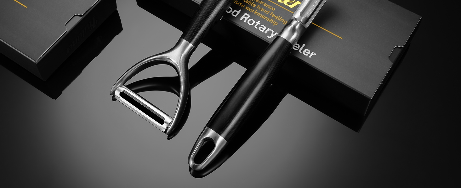 KULUNER 304 Stainless Steel Multi-Function Kitchen Peeler - With Solid Wood Handle, Sharp & Durable Blade, Effortlessly Peels Vegetables and Fruits, Essential Kitchen Tool